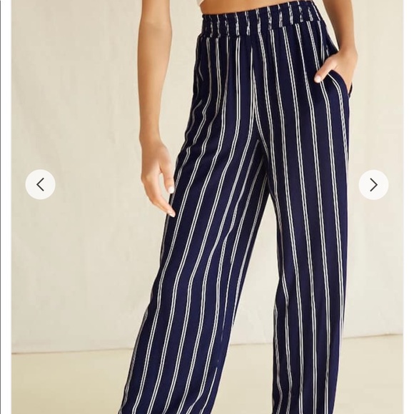 Forever21 wide legged pants maroon striped M - Picture 9 of 11